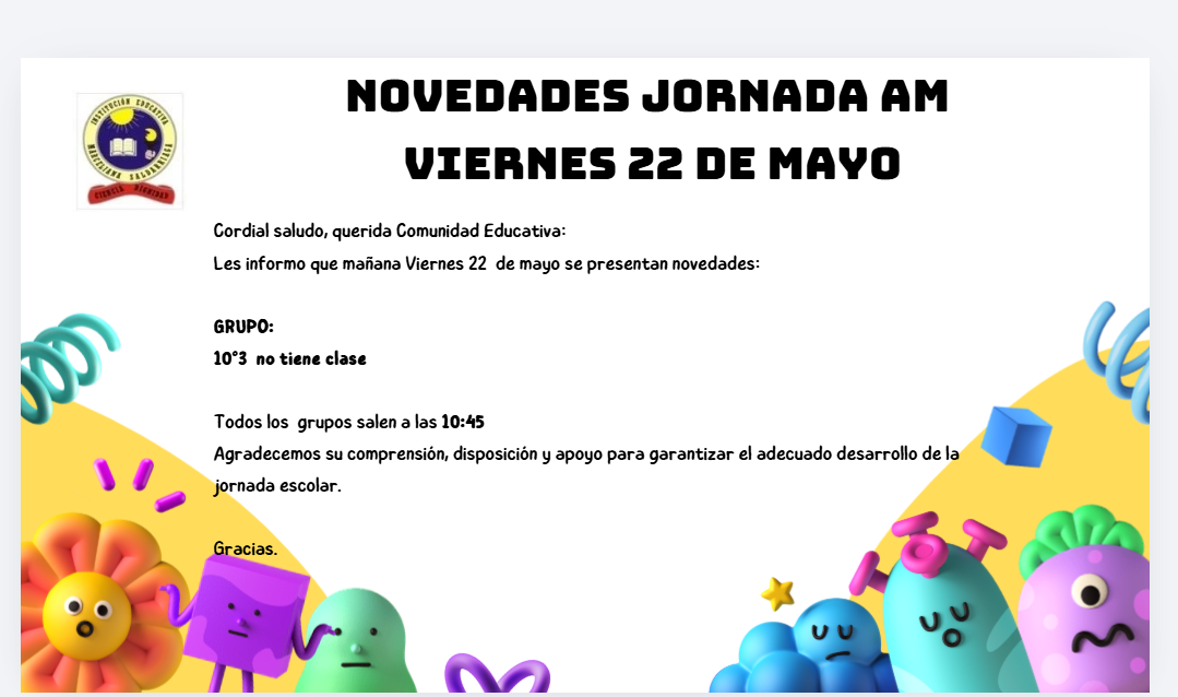 Novedades 22 de mayo